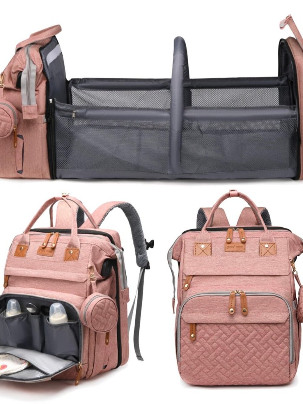 Baby Diaper Bags with Changing Station, Waterproof Large Capacity Diaper Bag